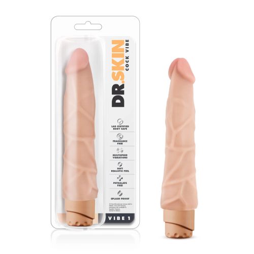 Blush - Dr. Skin - Cock Vibe 1 - 9 Inch Vibrating Cock - Beige