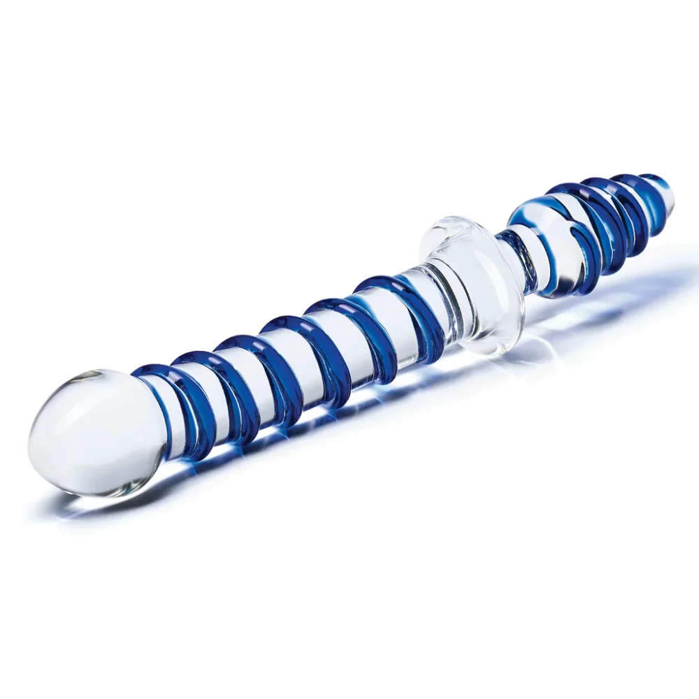 10"Mr. Swirly - Double Ended Glass Dildo & Butt Plug – Image 5