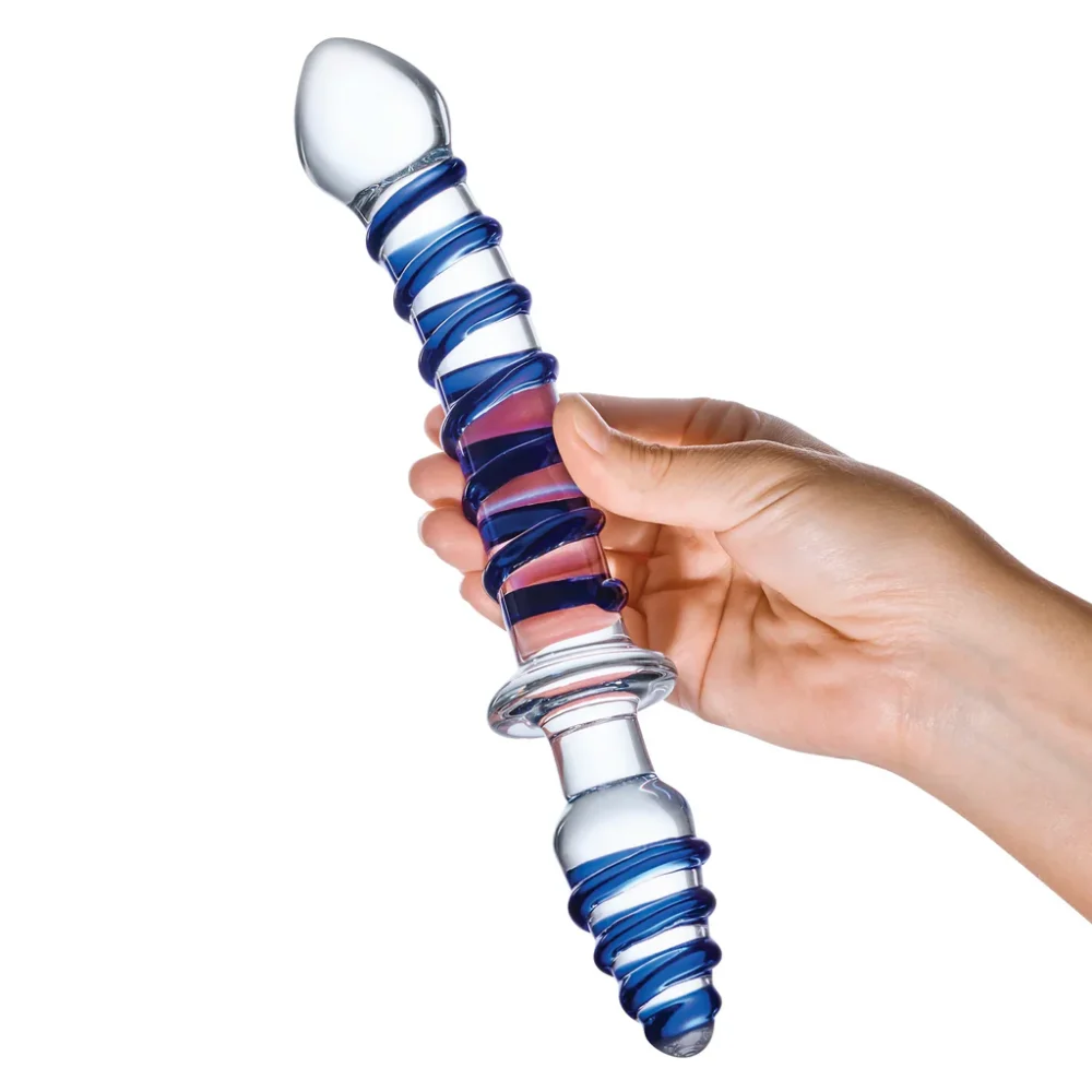 10"Mr. Swirly - Double Ended Glass Dildo & Butt Plug – Image 2