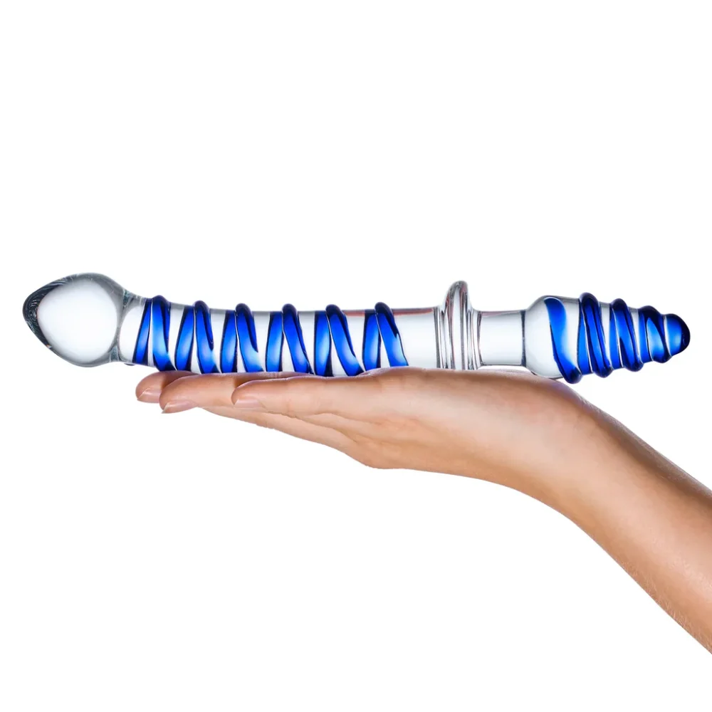 10"Mr. Swirly - Double Ended Glass Dildo & Butt Plug – Image 3