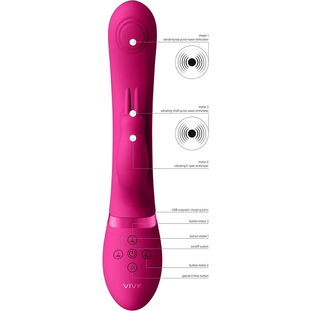 May - Dual Pulse-Wave & Vibrating C-Spot & G-Spot Rabbit Pink – Image 6