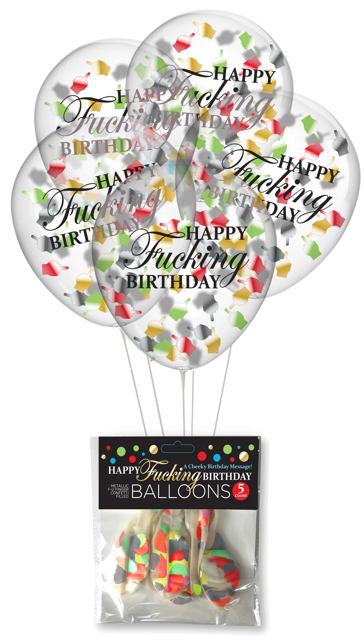 Happy F'ing Birthday Confetti Balloons