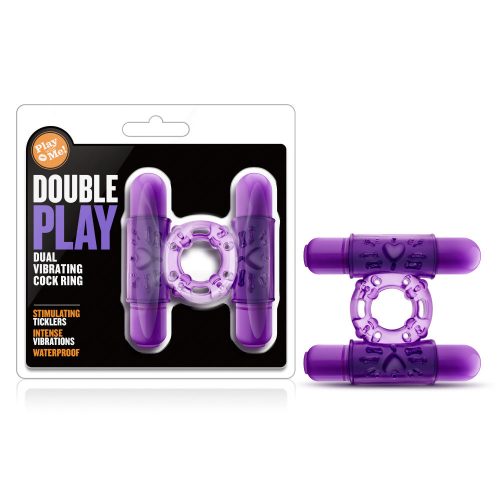Play With Me - Double Play: Purple Dual Vibrating Penis Ring