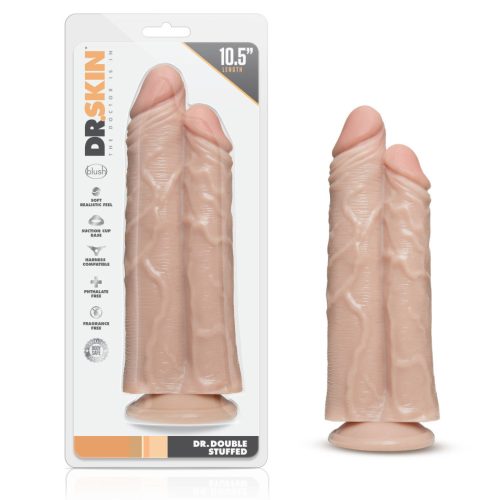 Dr. Skin | Double Trouble Realistic Vanilla 10.5-Inch Long Double Dildo With Suction Cup Base