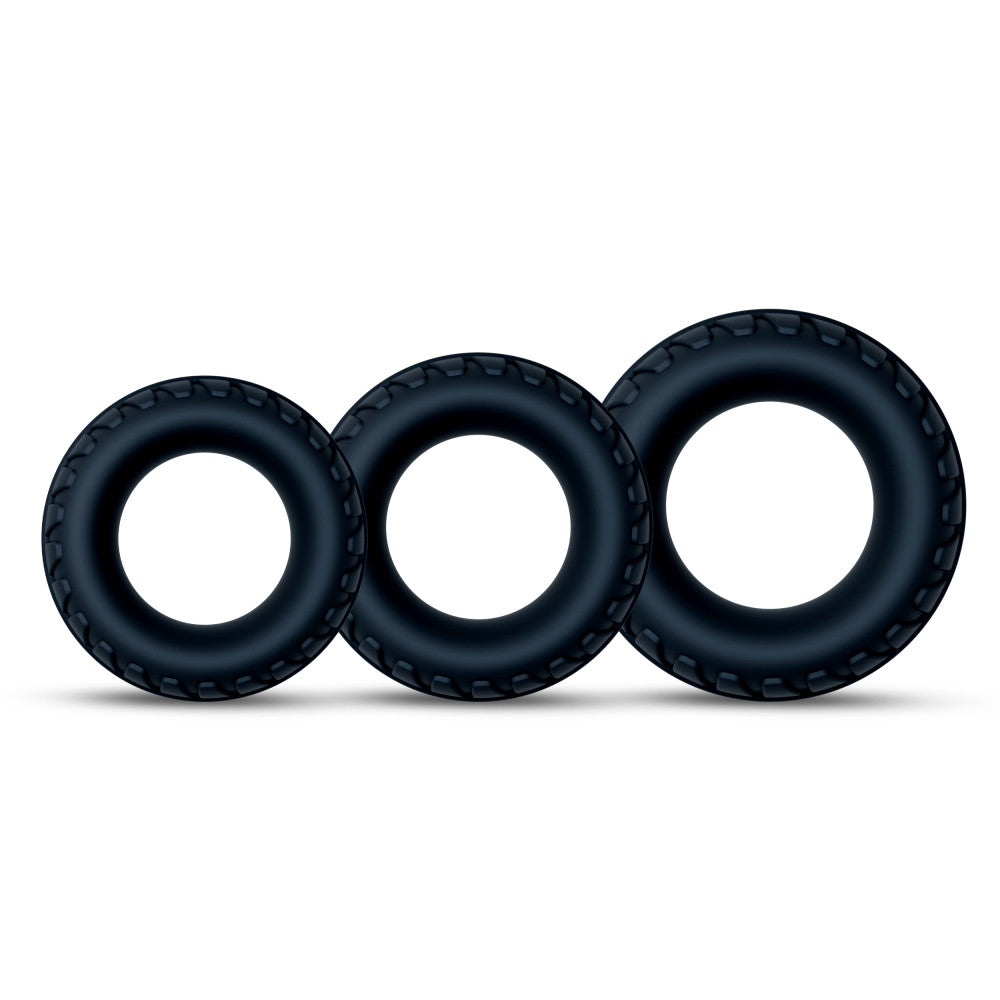 Performance Plus | Drift 3 Cock Ring Set – Platinum-Cured Liquid Silicone – In Black – Image 7