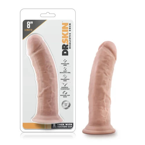 Dr. Skin | Realistic Vanilla 8-Inch Long Dildo With Suction Cup Base