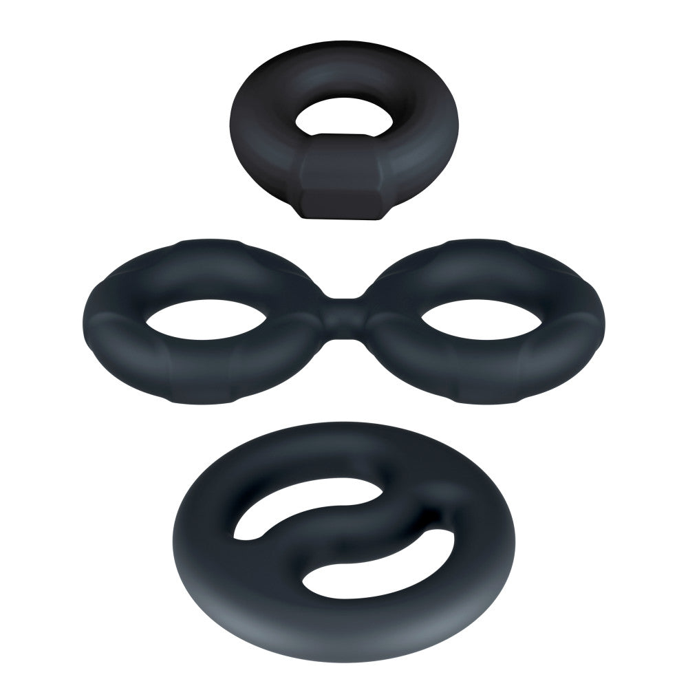 Performance Plus | Throttle 3 Piece Set Cock Ring & Ball Stretcher – Platinum-Cured Liquid Silicone – Image 5