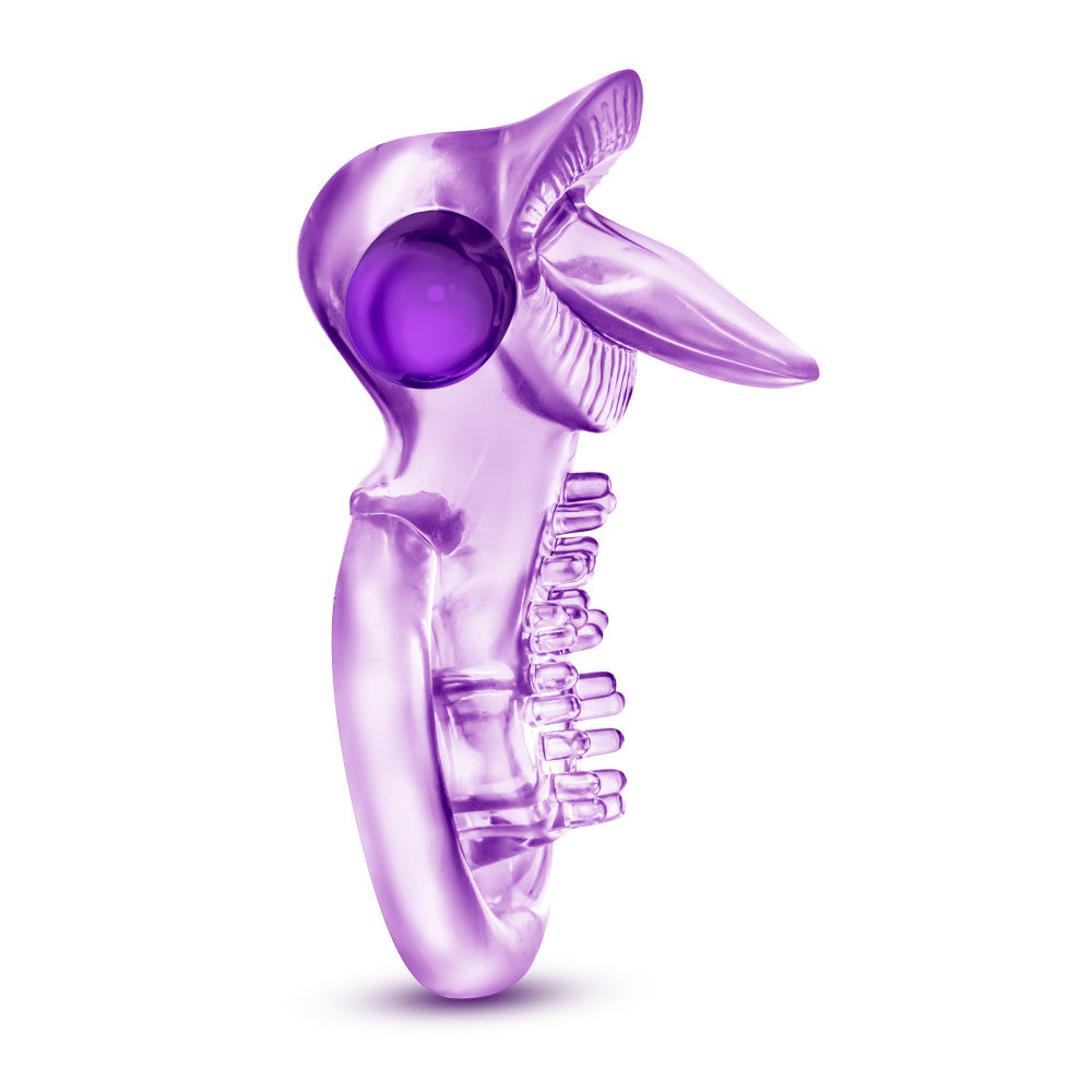 Play With Me | Lick It: Purple Vibrating Double Strap Penis Ring – Image 7
