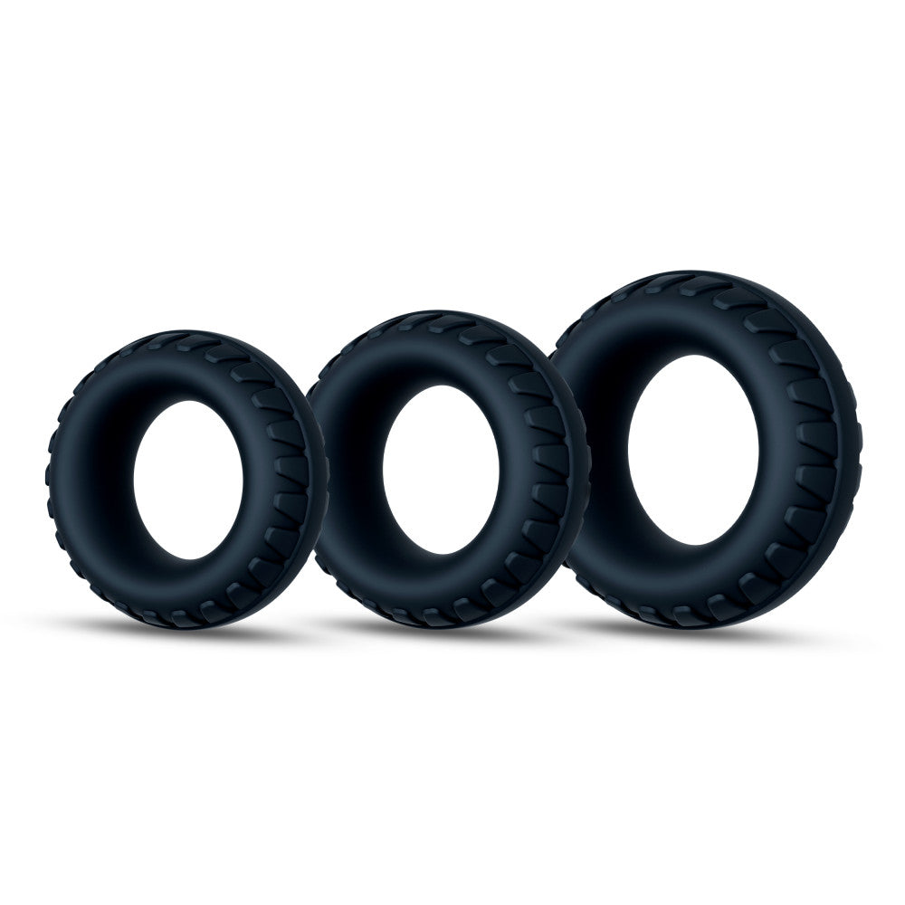 Performance Plus | Drift 3 Cock Ring Set – Platinum-Cured Liquid Silicone – In Black – Image 5