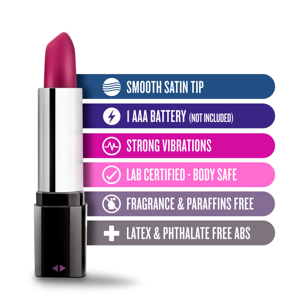 Rosé | Lipstick Vibe Black 4-Inch Vibrating Mini Vibrator – Image 2