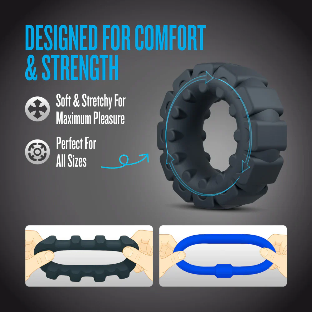 Performance Plus | Engage 2 Cock Ring Set – Smooth & Textured – Platinum-Cured Liquid Silicone – Image 2