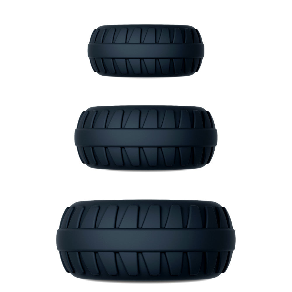 Performance Plus | Drift 3 Cock Ring Set – Platinum-Cured Liquid Silicone – In Black – Image 8