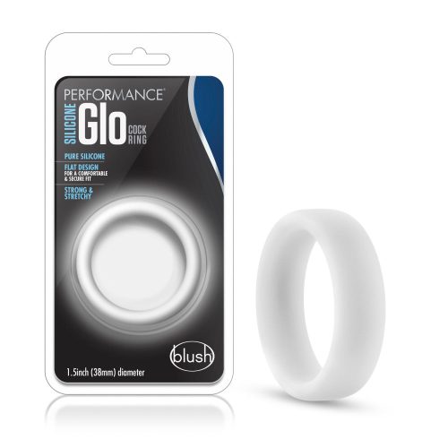 Performance  | Glo: Glow In The Dark White Penis Ring - Made with Puria™ Silicone