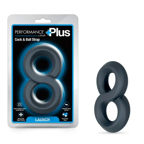 Performance Plus | Launch Double Strap Cock & Ball Ring – Platinum-Cured Liquid Silicone – Durable & Stretchy