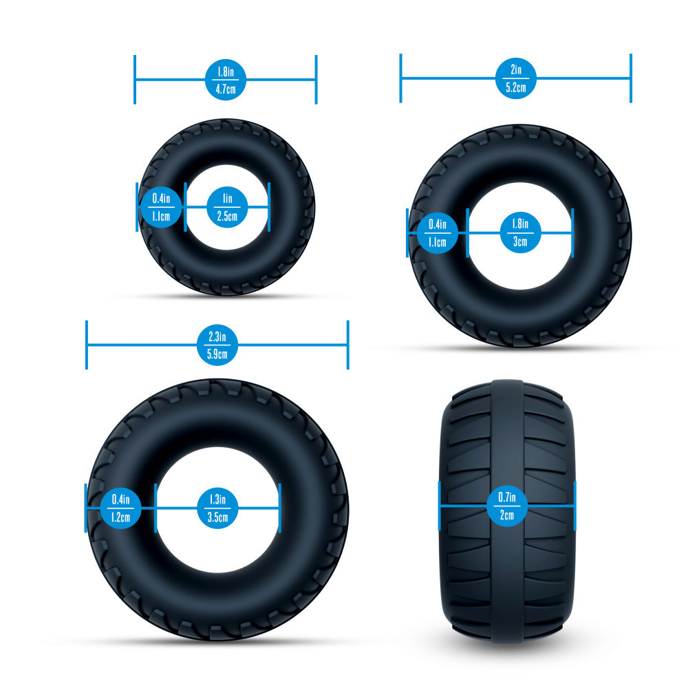 Performance Plus | Drift 3 Cock Ring Set – Platinum-Cured Liquid Silicone – In Black – Image 3