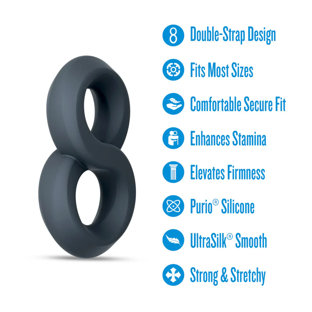 Performance Plus | Launch Double Strap Cock & Ball Ring – Platinum-Cured Liquid Silicone – Durable & Stretchy – Image 2