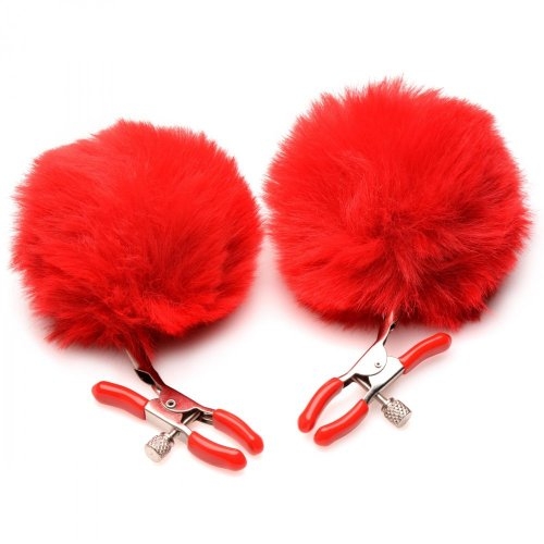 Charmed Pom Pom Nipple Clamps - Red – Image 2