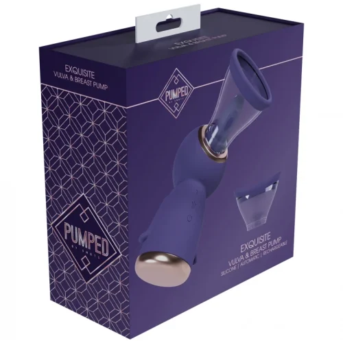 Pumped - Exquisite - Automatic - 13-Speed - Silicone - Rechargeable Vulva & Breast Pump - Purple