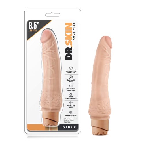 Blush - Dr Skin | Cock Vibe 7 Realistic Beige 8.5-Inch Long Vibrating Cock