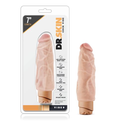 Blush - Dr Skin | Cock Vibe 9 Realistic Beige 7.5-Inch Long Vibrating Cock
