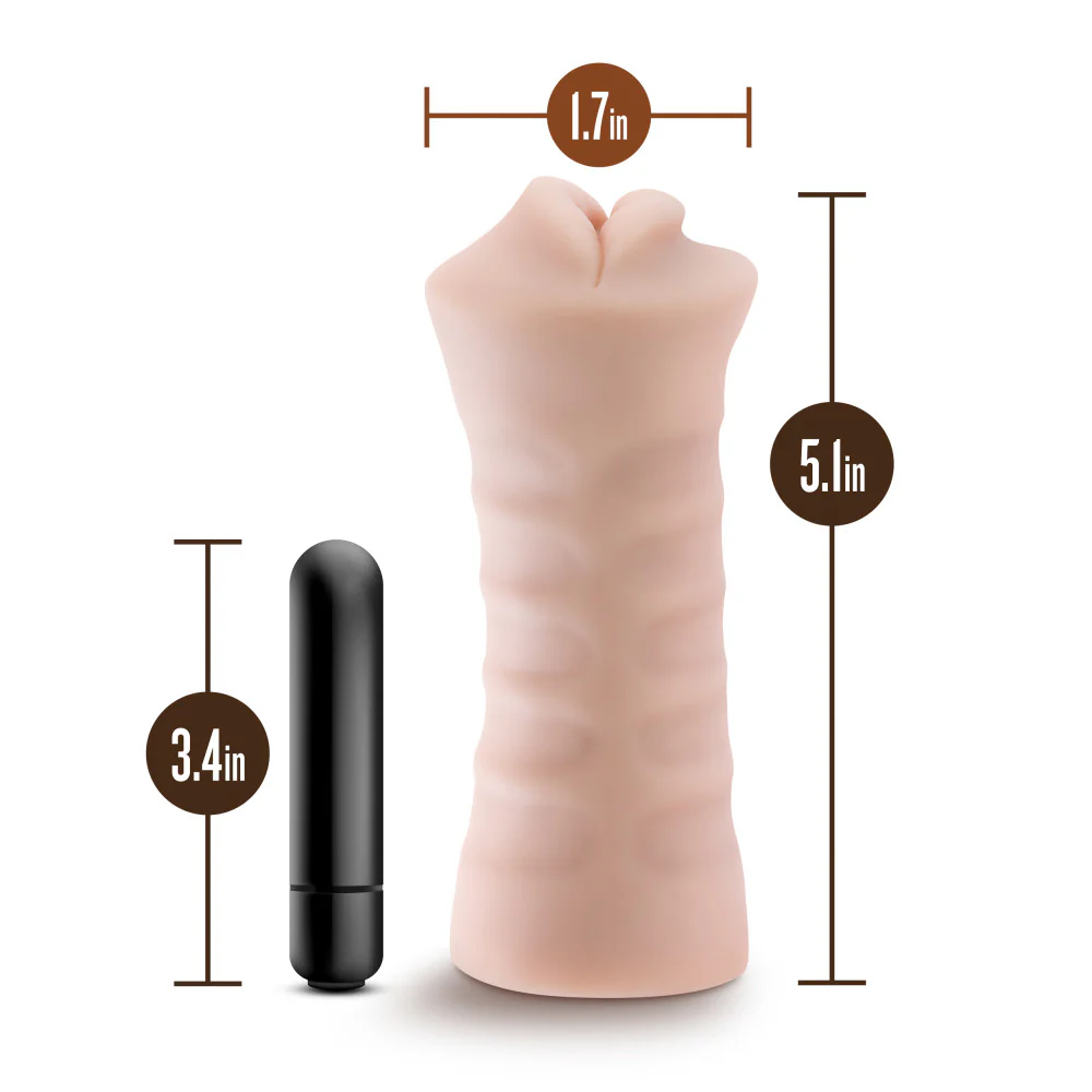 M For Men | Angie Realistic Vanilla Vibrating Masturbator / Stroker – Image 3