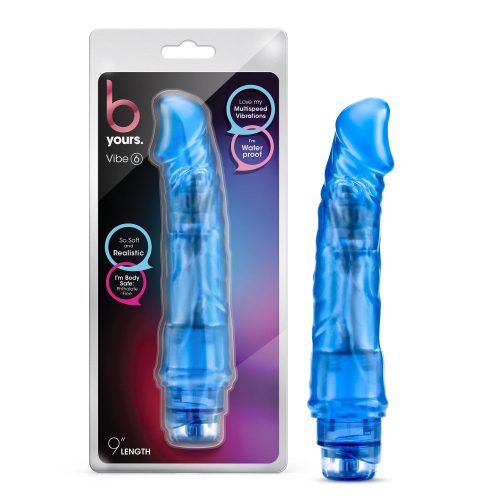 B Yours | Vibe 6 Realistic Blue 8.5-Inch Long Vibrating Dildo