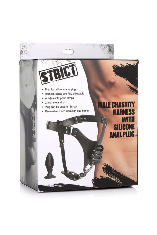 Strict - Male Chastity Harness with Silicone Anal Plug