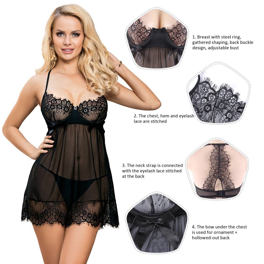 Floral Lace Babydoll w/ Underwire – Image 4