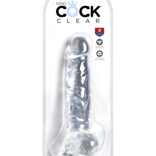 King Cock Clear 8" Cock with Balls