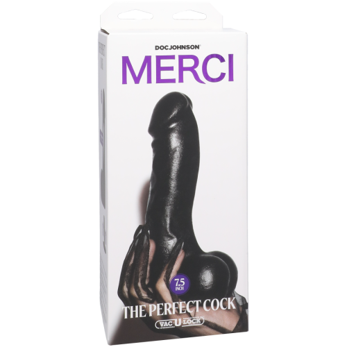 Merci - The Perfect Cock 7.5" with Removable Vac-U-Lock Suction Cup - Black
