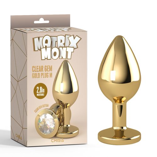 Clear Gem Gold Plug