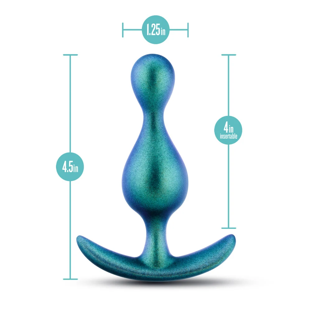 The Photon Plug: 4.5 inch Smooth Tapered Butt Plug in Neptune Teal – Image 3