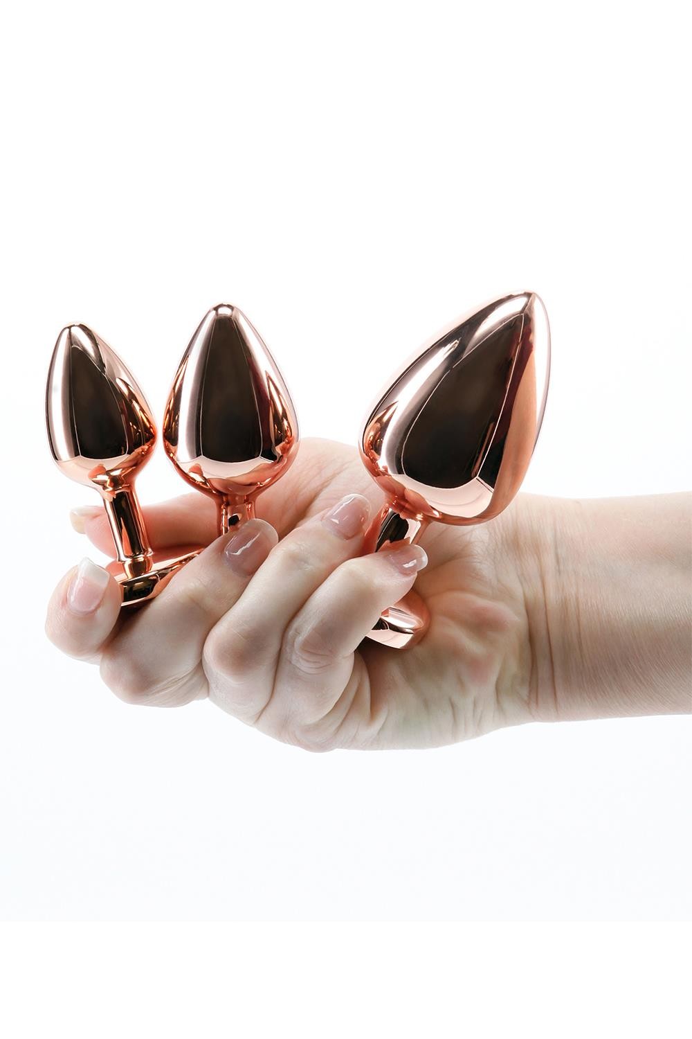 REAR ASSETS - TRAINER KIT ALUMINIUM BUTT PLUGS ROSE GOLD HEART – Image 2