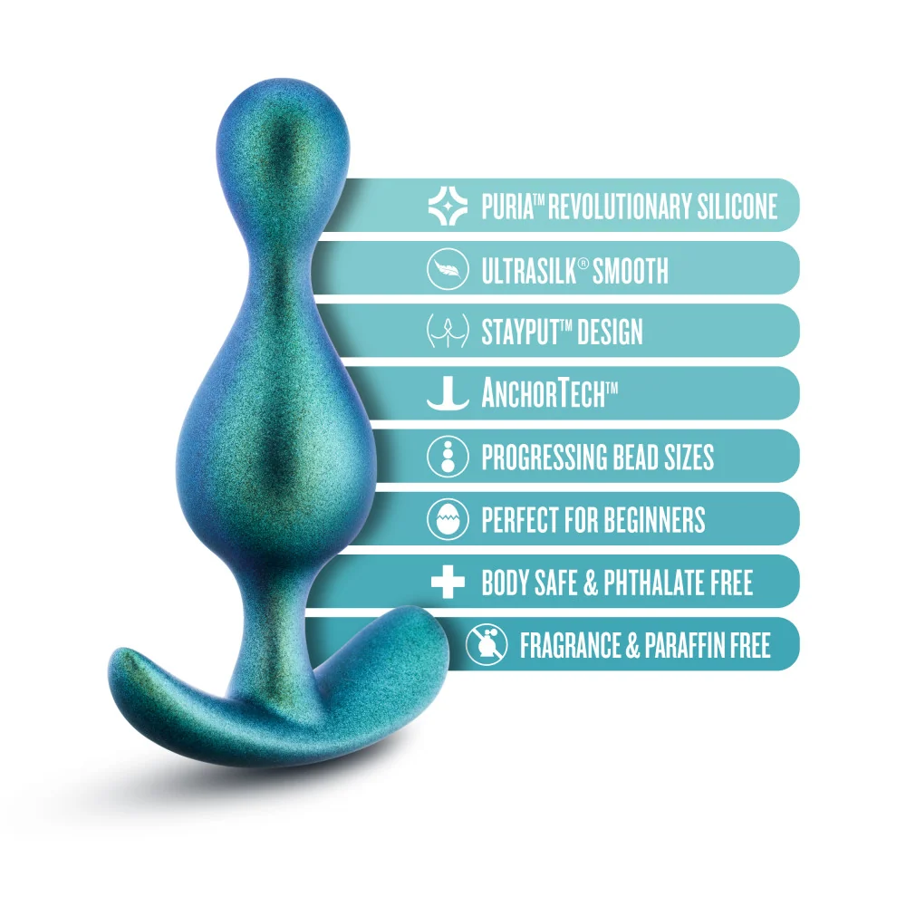 The Photon Plug: 4.5 inch Smooth Tapered Butt Plug in Neptune Teal – Image 2